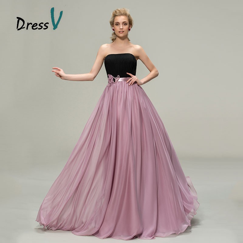 long strapless bridesmaid dress with belt