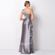 Elegant One Shoulder Long Bridesmaid Dresses Floor Length A-Line Ruffles Elastic Satin Prom Gown Wedding Party Prom Dress