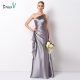 Elegant One Shoulder Long Bridesmaid Dresses Floor Length A-Line Ruffles Elastic Satin Prom Gown Wedding Party Prom Dress