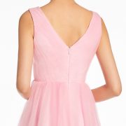 Pink v neck a line bridesmaid dress zipper-up short mini sleeveless wedding party formal women bridesmaid dresses