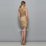 Yellow beaded lace mini cocktail dress scoop neck sleeveless sheath above knee short cocktail dress formal party dress